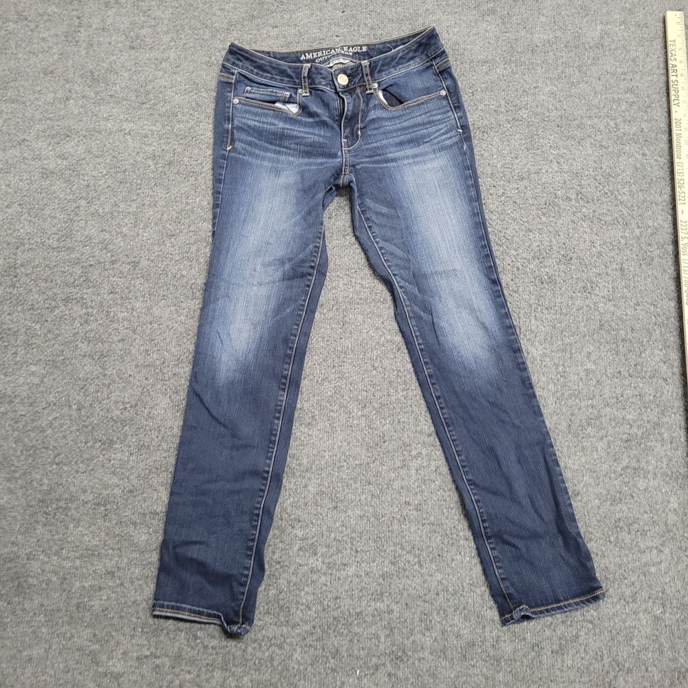 American Eagle Jeans Womens Size 4 Blue Super Stretch Skinny Dark Wash Denim